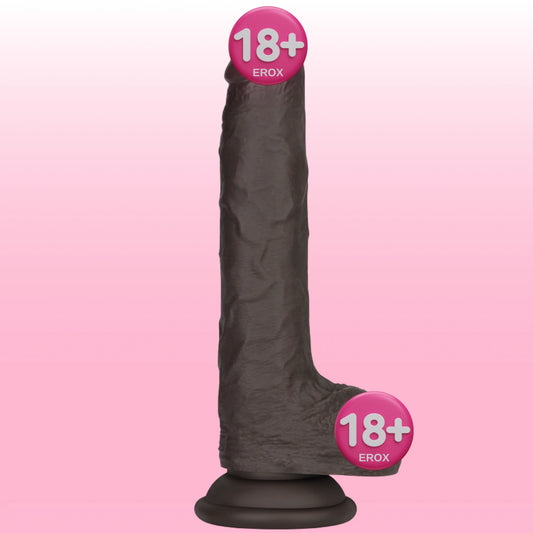 Lovetoy Sliding Skin Pro II Dual Layer Silicone Dong Black Realistik Penis LV417206