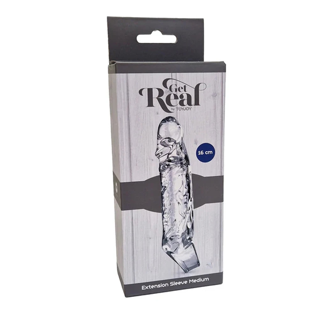 ToyJoy Get Real Extension Sleeve TPE Medium 16 cm Şefaf Penis Kılıfı