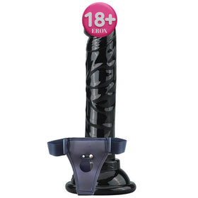 Erox Jelly Strap-On 14.5 cm Belden Bağlamalı Zenci Realistik Penis