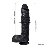 Xise Dildo Series Spartacus 24 cm Realistik Penis XS-WBC10003-Black