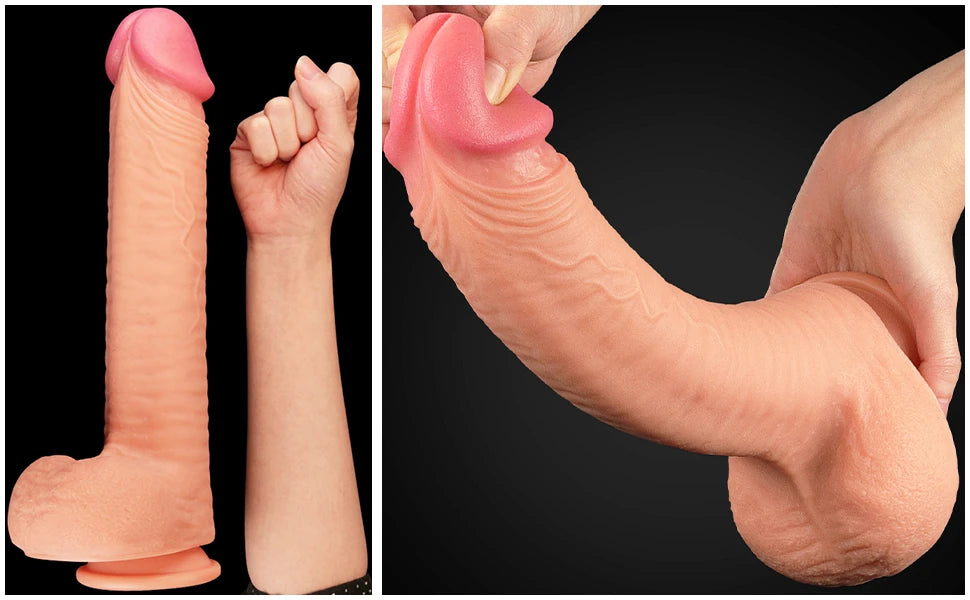 Lovetoy Dual Layered Platinum Silicone Cock 30 cm Realistik Penis LV411013