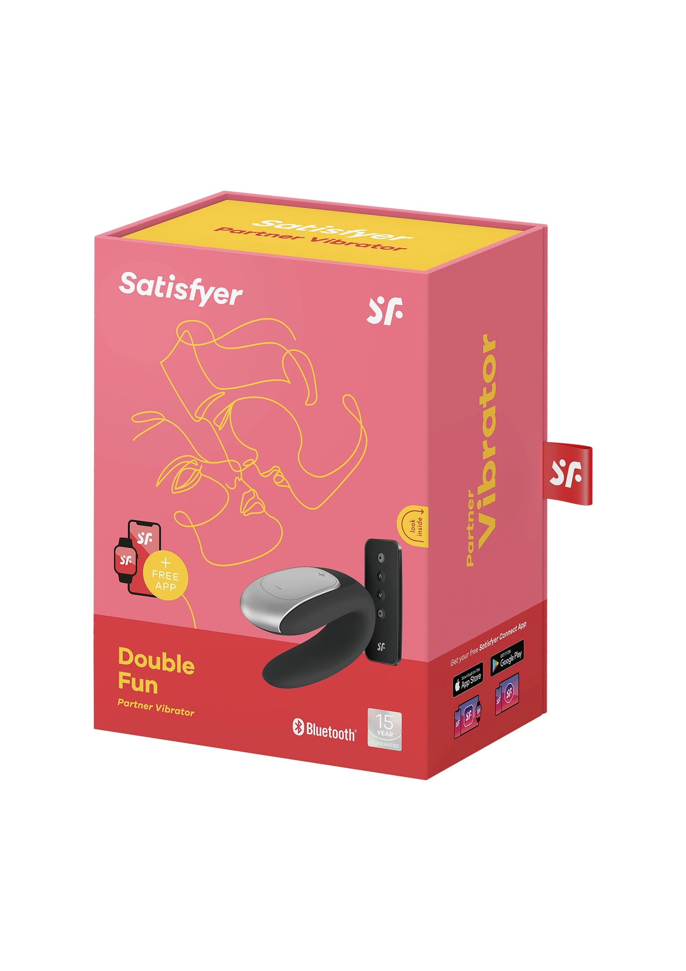 Satisfyer Double Fun Telefon ve Uzaktan Kumanda Kontrollü Vibratör-Black