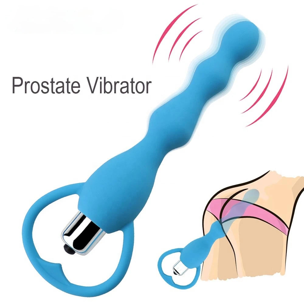 Erox Anal Fantasy Boğumlu 10 Mod Titreşimli Anal Vibratör-Blue