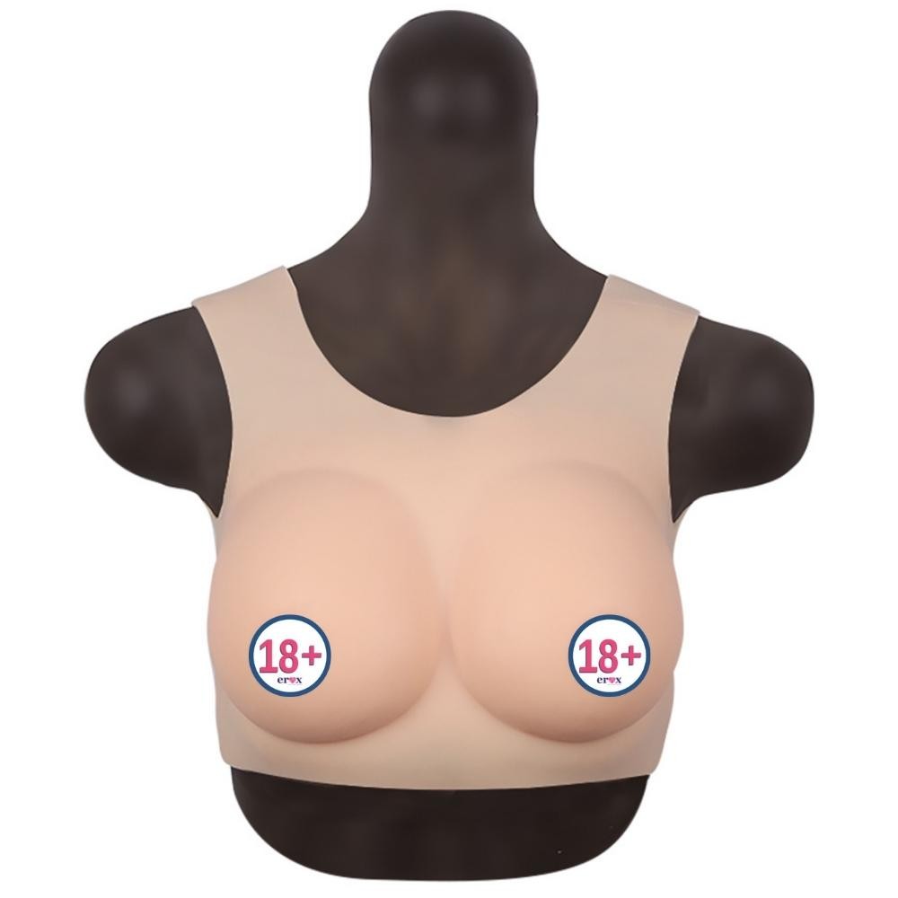 Bodysuit Crossdresser Askılı Giyilebilir Silikon Göğüs L Beden