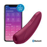Satisfyer Curvy 1+ Telefon Kontrollü Emiş Güçlü Vibratör-Bordeaux