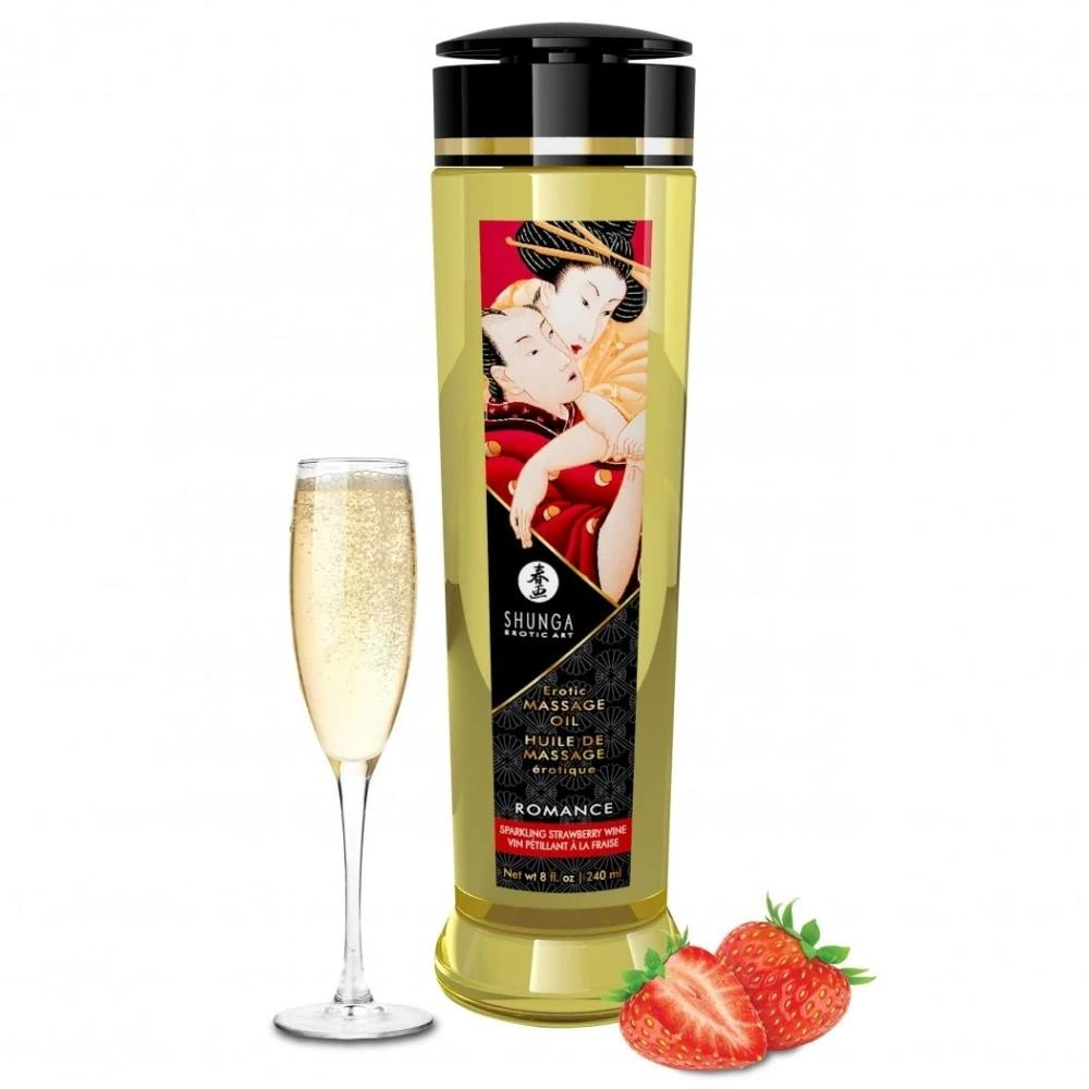 Shunga Massage Oil Çilek Aromalı Masaj Yağı 240 Ml.
