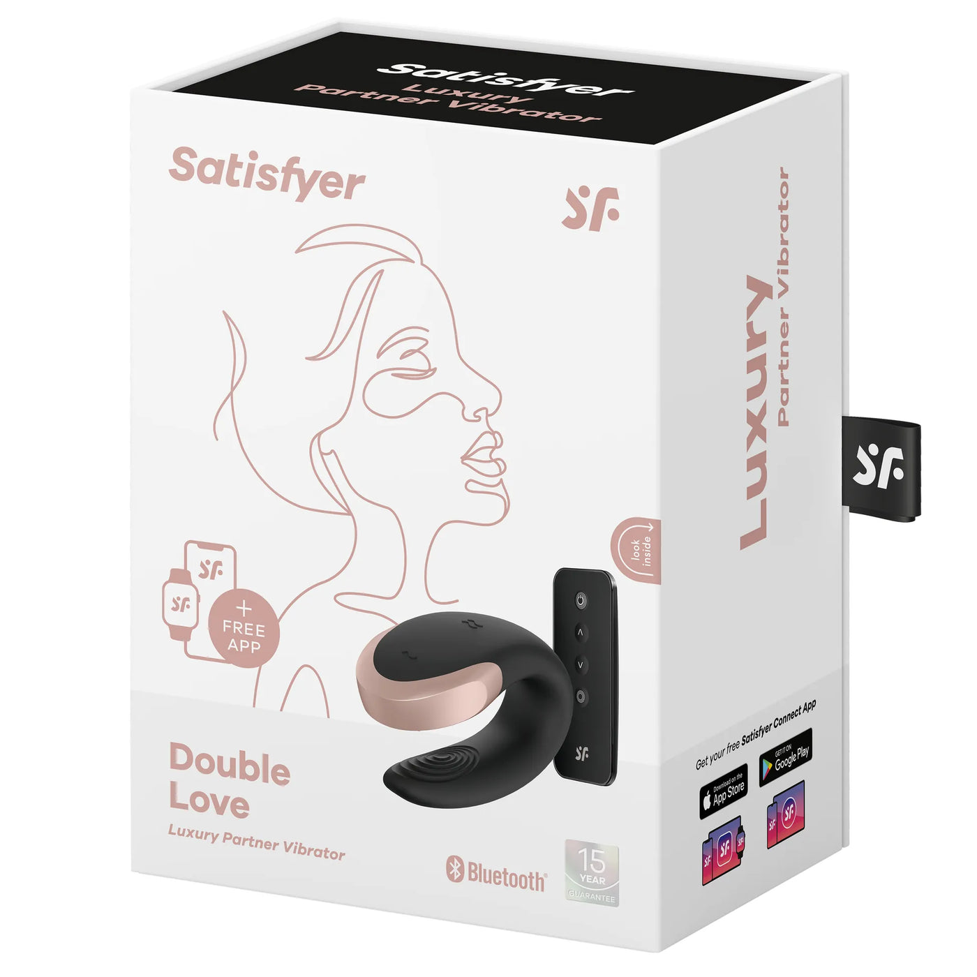 Satisfyer Double Love Telefon ve Kumanda Kontrollü Vibratör-Black