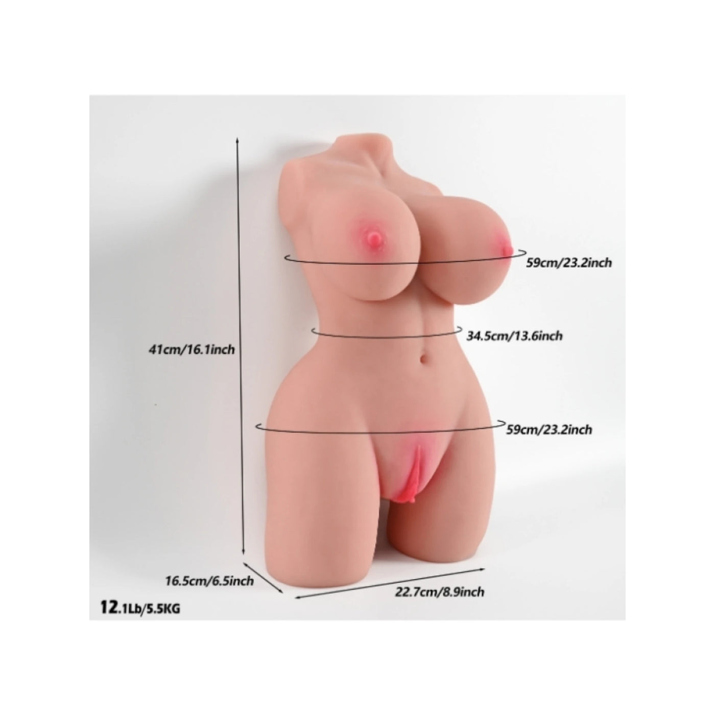 Erox Masturbation Silicone Pussy Yarım Vücut Mastürbatör 5.5 Kg.