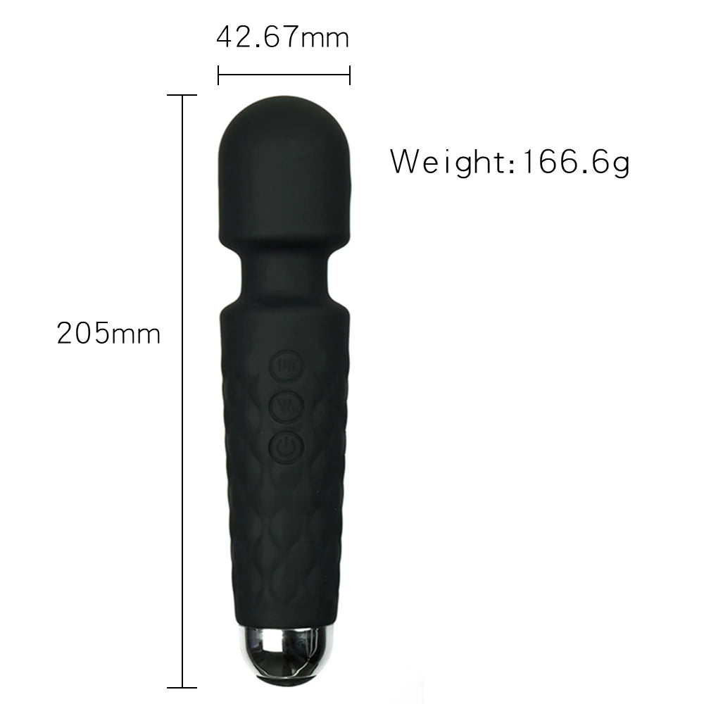 Erox Massage Vibes Black Ultra Güçlü 20 Mod Usb Şarjlı Masaj Vibratör