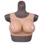 Bodysuit Crossdresser Brown Askılı Giyilebilir Silikon Göğüs L Beden
