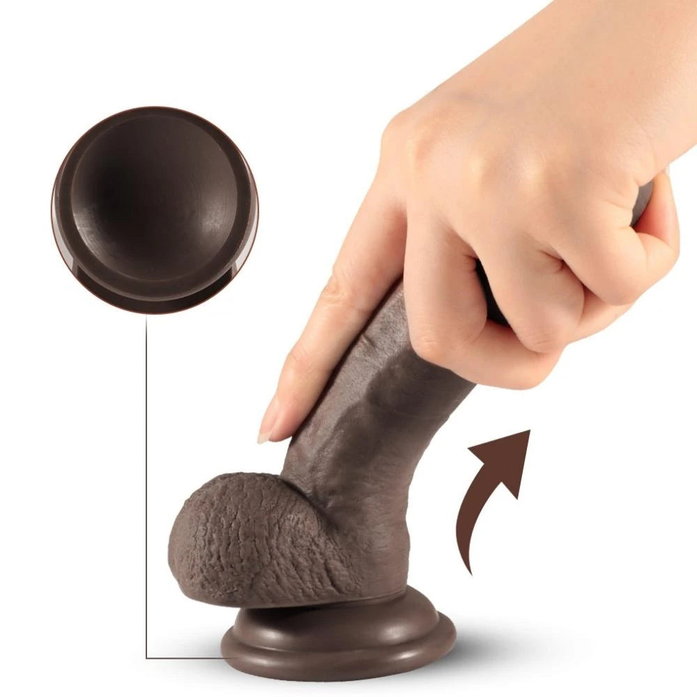 Shequ Dildo Series Addison Natural Dokdu 17 Cm Realistik Zenci Penis