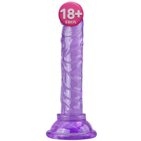 Erox Jelly Silicone 14.5 cm Anal ve Vajinal Realistik Penis-Purple