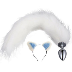 Erox Tail Kuyruklu Mavi Taçlı Küçük Metal Anal Plug