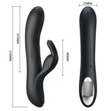 Pretty Love Dylan Parmak Hareket Fonksiyonlu Rabbit Vibratör-Black