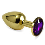 Erox Gold Medium Mor Kristal Taşlı Metal Anal Plug