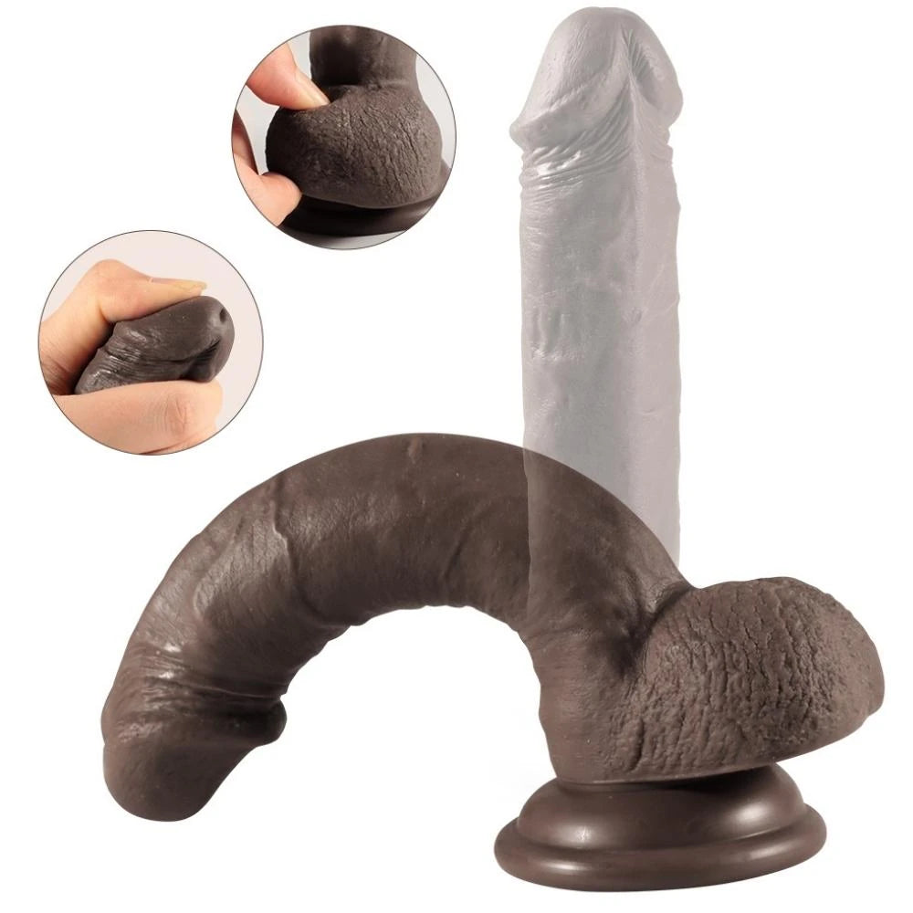 Shequ Dildo Series Addison Natural Dokdu 17 Cm Realistik Zenci Penis