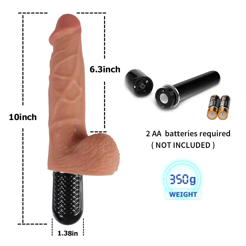 Dildo Series Hans 10 Mod Çift Katmanlı Realistik Vibratör