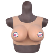Bodysuit Crossdresser Brown Askılı Giyilebilir Silikon Göğüs L Beden