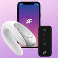 Satisfyer Double Fun Telefon ve Uzaktan Kumanda Kontrollü Vibratör-White