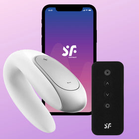 Satisfyer Double Fun Telefon ve Uzaktan Kumanda Kontrollü Vibratör-White