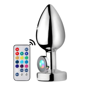 Erox Remote Control Uzaktan Kumandalı Led Işıklı Metal Anal Plug Large