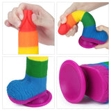 Lovetoy Prider Dildo 19.5 cm Renkli Soft Doku Realistik Penis LV410026