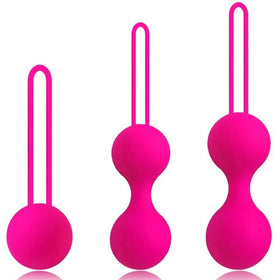Erox Kegel Balls Exercisers Metal Ağırlıklı Kegel Egzersiz Topu Set-Pink