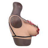 Bodysuit Crossdresser Brown Askılı Giyilebilir Silikon Göğüs L Beden