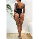 Erox She Fantasy Wear Dekolteli Seksi Siyah Vücut Çorabı