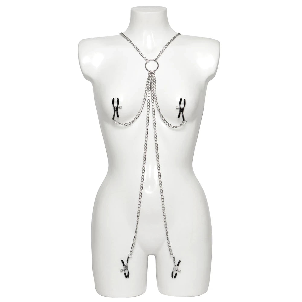 Fetish Collection Harness With Clamps Erojen Bölge Klipsi