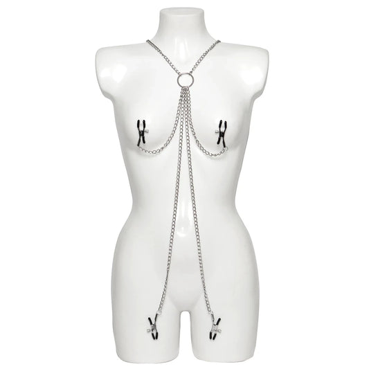 Fetish Collection Harness With Clamps Erojen Bölge Klipsi