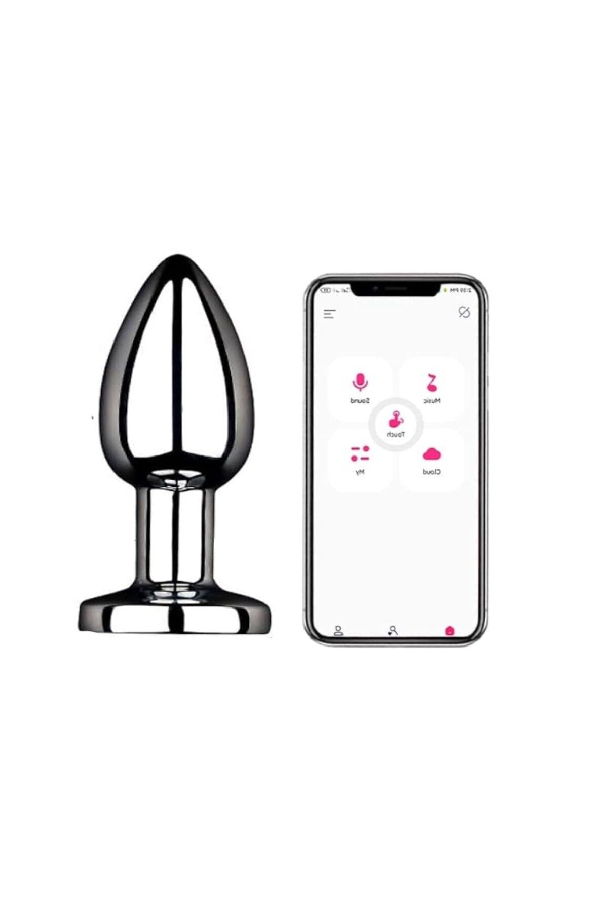 World Anal Play Telefon Uyumlu 10 Mod Metal Butt Plug Anal Vibratör-Medium