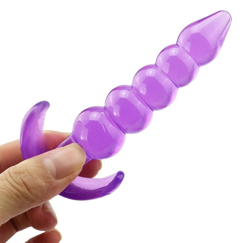 Erox Anal Fantasy Silicone Butt Beads Anal Training Silikon Anal Plug-Purple