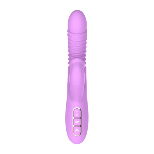 Dibe Angelia Thrusting İleri Geri Hareketli Dilli Rabbit Vibratör-Purple