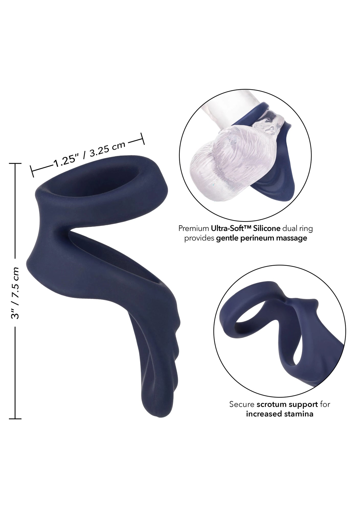 CalExotics Viceroy Perineum Dual Ring Penis Halkası