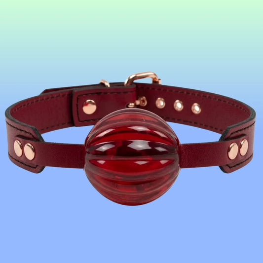 Erox Fetish Fantasy Series Master Blix Ball Gag Deri Ağız Topu-Kırmızı
