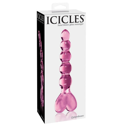 Pipedream Icicles No. 43 Beaded Hand Blown Glass Massager Cam Dildo