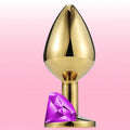 Erox The Anal Fantasy Mor Taşlı Gold Metal Anal Plug-Large
