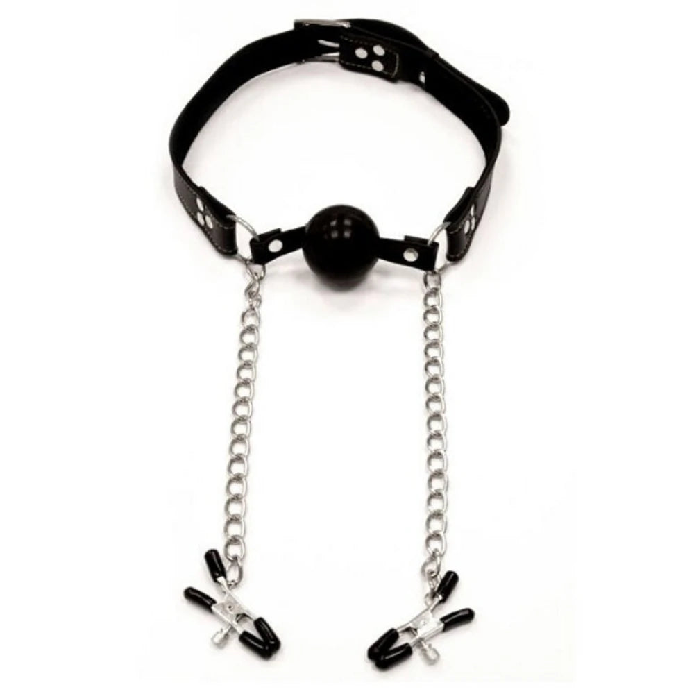 Pipedream Fetish Fantasy Series Ball Gag & Nipple Clamps