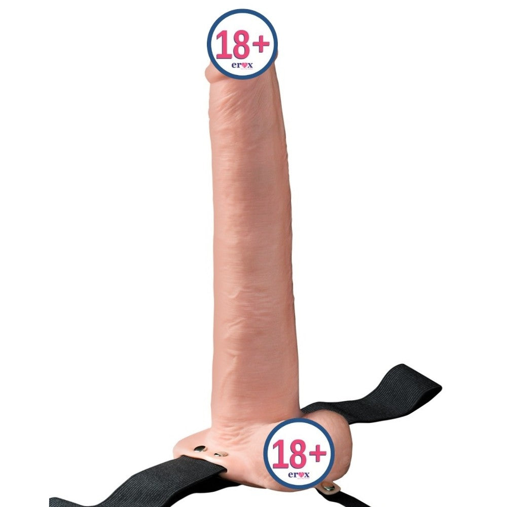 Fetish Fantasy Serisi 28 Cm Titreşimli Belden Bağlamalı İçi Boş Realistik Penis