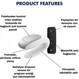 Satisfyer Double Fun Telefon ve Uzaktan Kumanda Kontrollü Vibratör-White