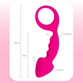 Erox The Anal Fantasy Halkalı ve Tırtıklı Pembe Silikon Anal Plug