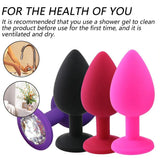 Erox Safe Body Red Silicone Large Mavi Taşlı Silikon Anal Plug