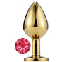 Erox Gold Medium Pembe Kristal Taşlı Metal Anal Plug