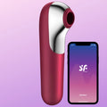 Satisfyer Dual Love Telefon Kontrollü Emiş Güçlü Vibratör-Red