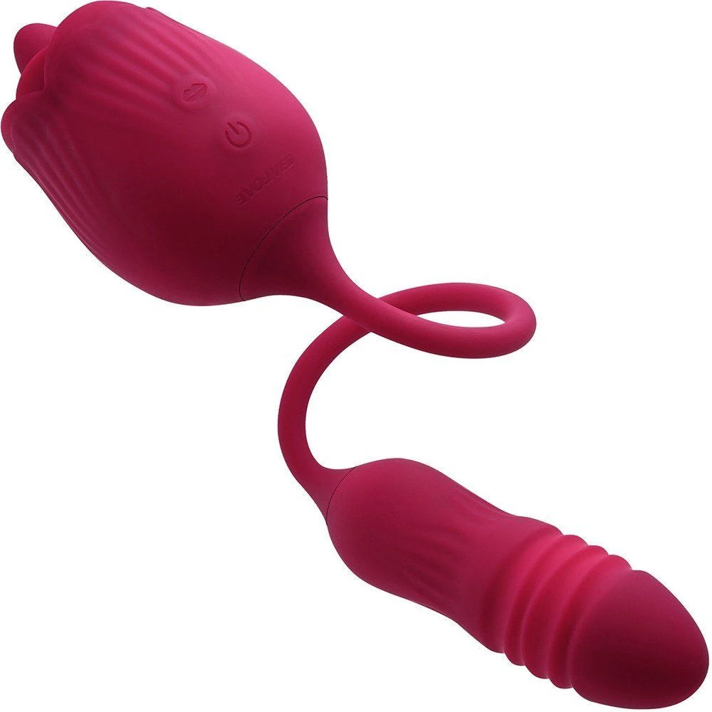 Erox Tongue Rose Dil ve İleri Geri Hareketli Gül Vibratör