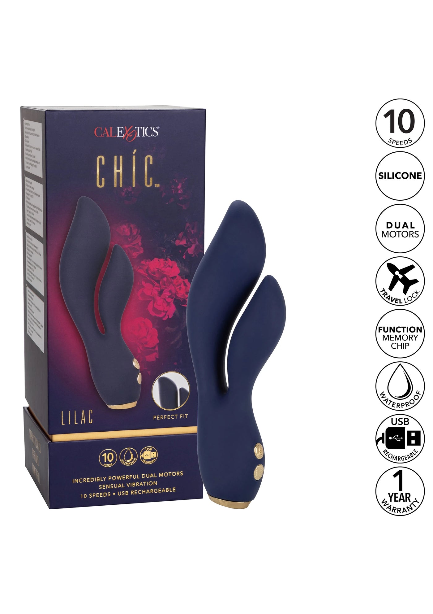Calexotics Chic Lilac Ultra Güçlü Paylaşımlı Rabbit Vibratör