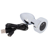 Anos Heavy Metal Butt Plug With Vibration Anal Plug Vibratör