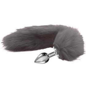 Erox Love The Anal Fantasy Kül Gri Tilki Kuyruklu Metal Anal Plug