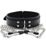 Erox Fetish Fantasy Series Collar With Nipple Clamps Zincirli Göğüs Klipsi